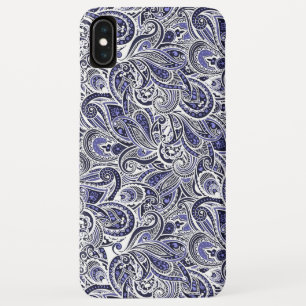 Ontwerp van blauwwitte paisleypatronen iPhone XS max hoesje