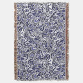 Ontwerp van blauwwitte paisleypatronen deken (Voorkant Verticaal)