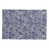 Ontwerp van blauwwitte paisleypatronen kussensloop (Achterkant-Links)