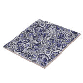 Ontwerp van blauwwitte paisleypatronen tegeltje (Zijkant)