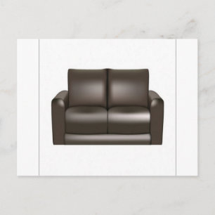 Ontwerp van bruine lederen sofa briefkaart