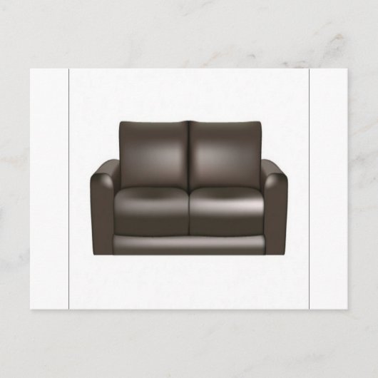 Ontwerp van bruine lederen sofa briefkaart (Voorkant)