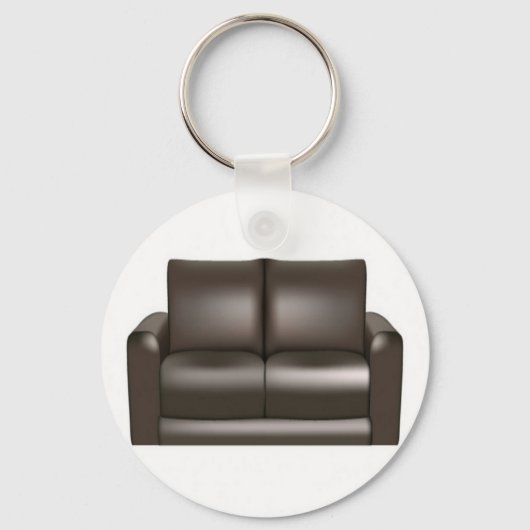 Ontwerp van bruine lederen sofa sleutelhanger (Voorkant)