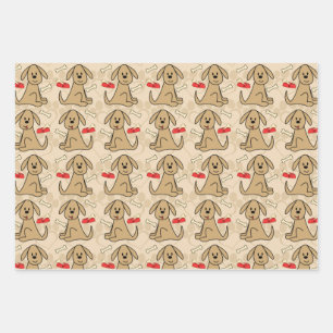 Ontwerp van bruine puppy inpakpapier vel