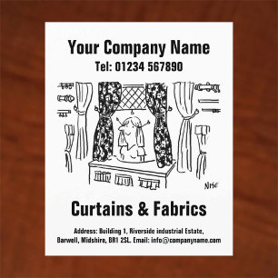 Ontwerp van Cartoon voor gordijnen en weefsels Flyer