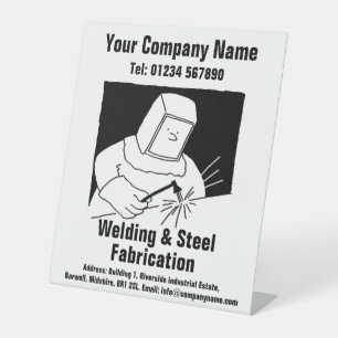 Ontwerp van Cartoon voor lassen en fabricage Reclamebord Met Voetstuk