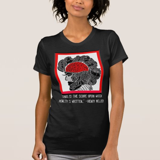 Ontwerp van chaos en realiteit t-shirt (Voorkant)
