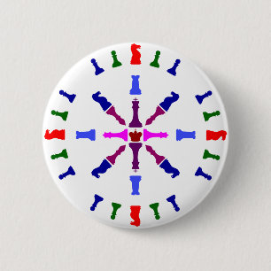 Ontwerp van Chess Piece Ronde Button 5,7 Cm