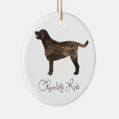 Ontwerp van Chocolade Lab-Waterverf Keramisch Ornament (Rechts)