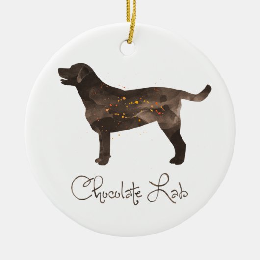 Ontwerp van Chocolade Lab-Waterverf Keramisch Ornament (Voorkant)