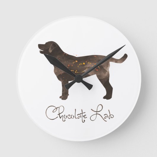 Ontwerp van Chocolade Lab-Waterverf Ronde Klok (Voorkant)