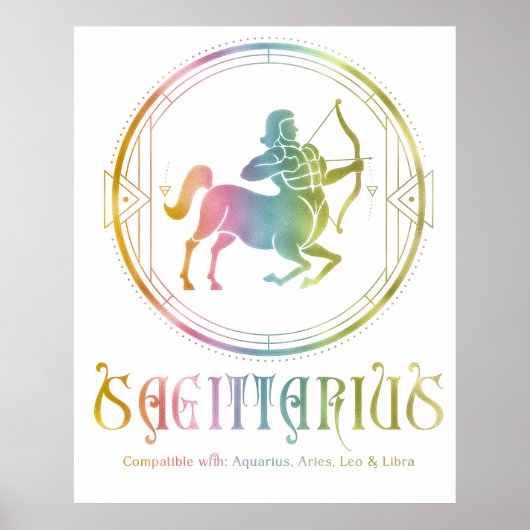 Ontwerp van compatibiliteit met Zodiac Sagittarius Poster (Voorkant)