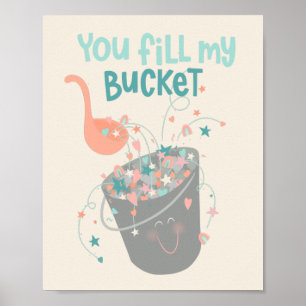 Ontwerp van cute Bucket Filler Valentijnse  Poster