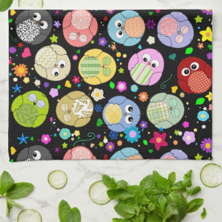 Ontwerp van Cute Cartoon Ownership en Flowers Theedoek