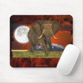 Ontwerp van de Afrikaanse Elephant & Savannah Moon Muismat (Met muis)
