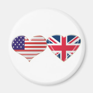 Ontwerp van de Amerikaanse en Britse hartvlag Magneet