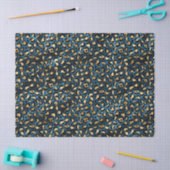 Ontwerp van de blauwe en gouden leopard-reeks 1 We Tissuepapier (Craft)