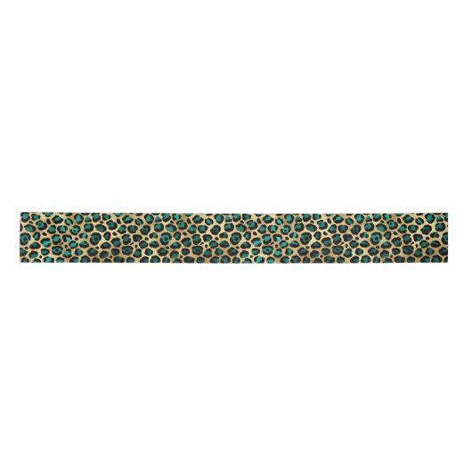 Ontwerp van de blauwgroen en Gold Leopard-reeks 14 Lint (Voorkant)