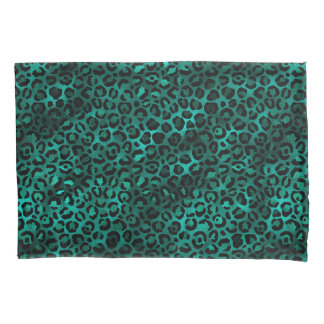 Ontwerp van de blauwgroen en Gold Leopard-reeks 5 Kussensloop