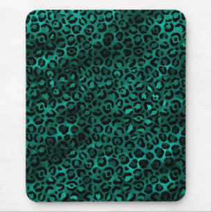 Ontwerp van de blauwgroen en Gold Leopard-reeks 5 Muismat