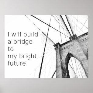 Ontwerp van de Bright Future Broklyn Bridge Poster