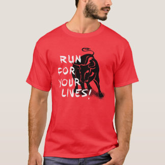 Ontwerp van de bull van San Fermin: Ren voor je le T-shirt