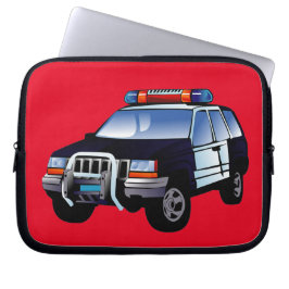 Ontwerp van de Cartoon van de politieauto van de s Laptop Sleeve