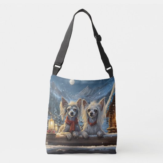 Ontwerp van de Chinese Crested Holiday van Rich AM Crossbody Tas (Voorkant)