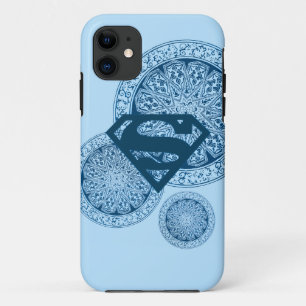 Ontwerp van de Cirkel van Supergirl het Blauwe iPhone 11 Hoesje