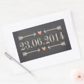 ontwerp van de dag van de bruiloft van het krijtb rechthoekige sticker (Envelop)