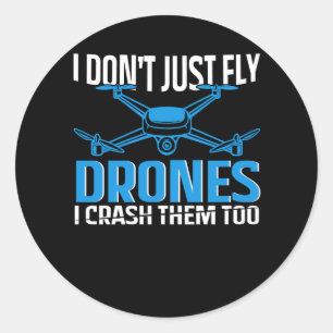 Ontwerp van de drone-pilot drones ronde sticker