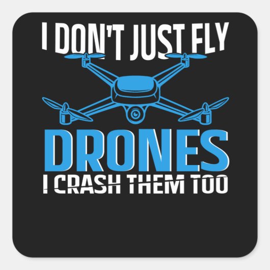 Ontwerp van de drone-pilot | drones vierkante sticker (Voorkant)