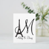 Ontwerp van de Eiffeltower voor DIY Monogram Briefkaart (Staand voorkant)