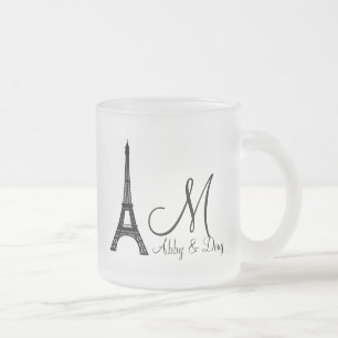 Ontwerp van de Eiffeltower voor DIY Monogram Matglas Koffiemok