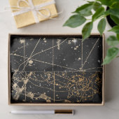 Ontwerp van de Gold- en zwarte Galaxy Star-kaartre Tissuepapier (Geschenk)