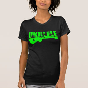 ontwerp van de groene tropische hawaiian uke ukule t-shirt