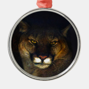 Ontwerp van de grote kat Cougar Mountain Lion Metalen Ornament