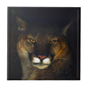 Ontwerp van de grote kat Cougar Mountain Lion Tegeltje