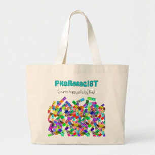 Ontwerp van de "Happy Pills"-apotheek Grote Tote Bag
