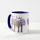 Ontwerp van de in ruste leerkracht Artsy Trees Mok (Voorkant links)