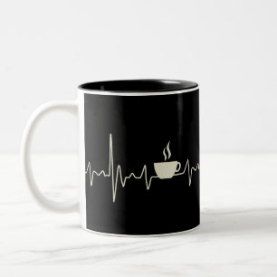 Ontwerp van de junkie espresso van koffie met hart tweekleurige koffiemok
