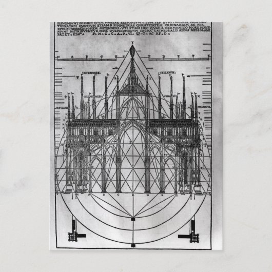 Ontwerp van de kathedraal van Milaan Briefkaart (Voorkant)