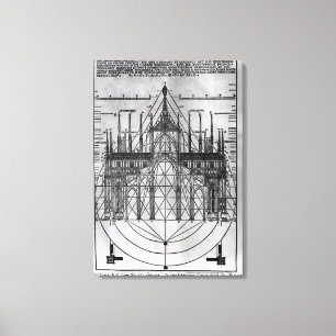 Ontwerp van de kathedraal van Milaan Canvas Afdruk