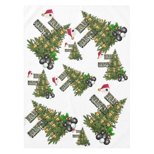 Ontwerp van de kerstboom van de wandelaar; tafelkleed (Voorkant)