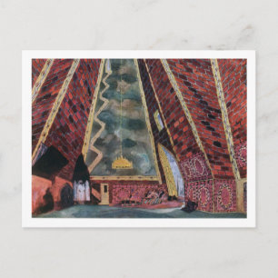 Ontwerp van de landruimte voor Thamar, 1912 (kleur Briefkaart