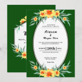 Ontwerp van de Luxe floral bruiloft-uitnodigingska Kaart (Voorkant / Achterkant)