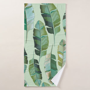 ontwerp van de mode met tropische bananenplanten badhanddoek