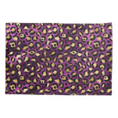 Ontwerp van de Paarse en Gold Leopard-reeks 1 Kussensloop (Achterkant)