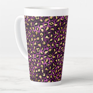 Ontwerp van de Paarse en Gold Leopard-reeks 1 Latte Mok