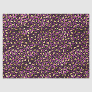Ontwerp van de Paarse en Gold Leopard-reeks 1 Tissuepapier